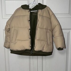 Zara Kids Two-Tone Puffer Jacket